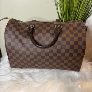 Louis Vuitton Brown Checkered Satchel